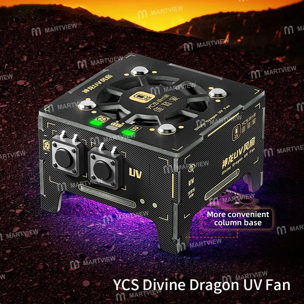 YCS Divine Dragon 2’si 1 Arada UV Kürleme Lambası, Anakart PCB Lehimleme Onarımı için Soğutma Fanı ile Birlikte