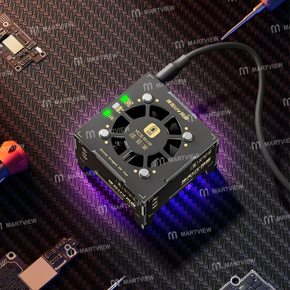 YCS Divine Dragon 2’si 1 Arada UV Kürleme Lambası, Anakart PCB Lehimleme Onarımı için Soğutma Fanı ile Birlikte