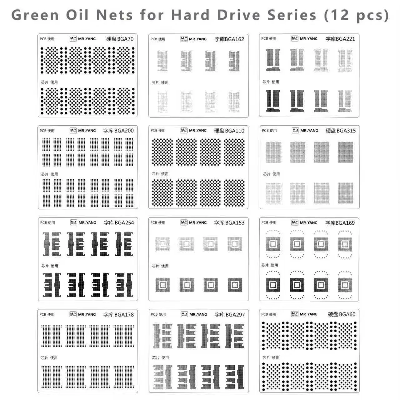 YCS Solder Mask Pad Lehim Şablonu (164 Adet)
